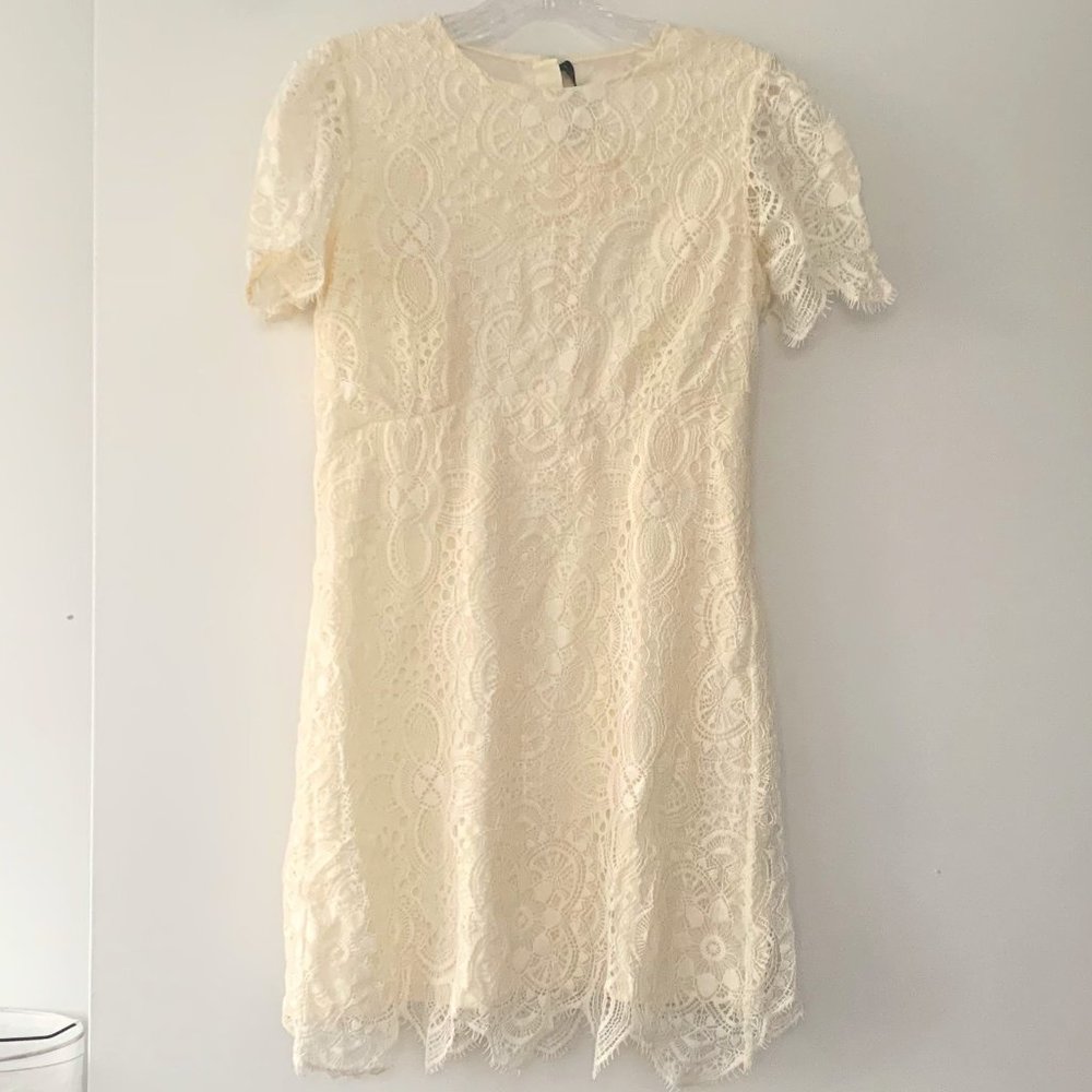 Zara Woman Ivory Lace Dress - Size S